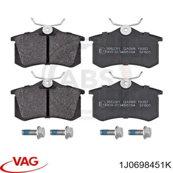 1J0698451K VAG Колодки гальмівні задні, дискові