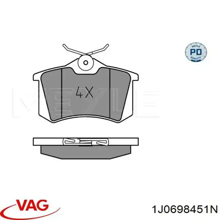 Задні дискові колодки VAG 1J0698451N