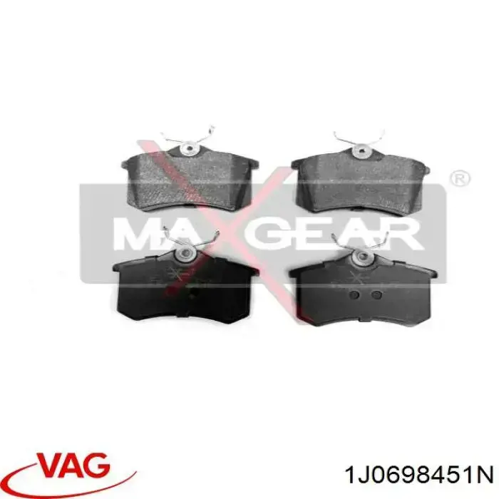 1J0698451N VAG Колодки гальмівні задні, дискові