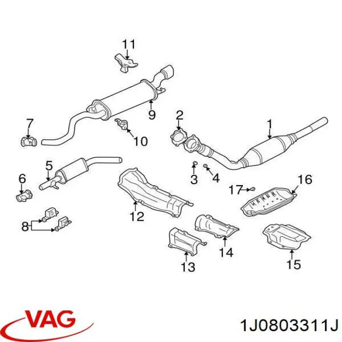Захист (тепловий екран) вихлопної системи VAG 1J0803311J ціна, від 26.60 USD