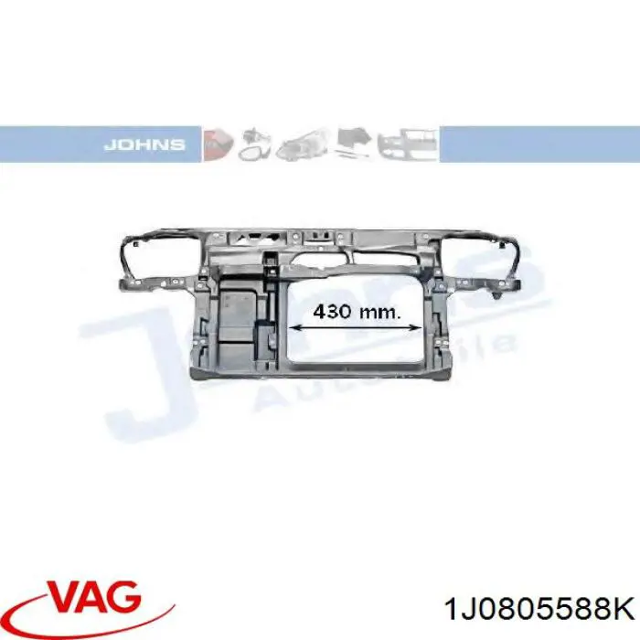 1J0805588K VAG супорт радіатора в зборі/монтажна панель кріплення фар