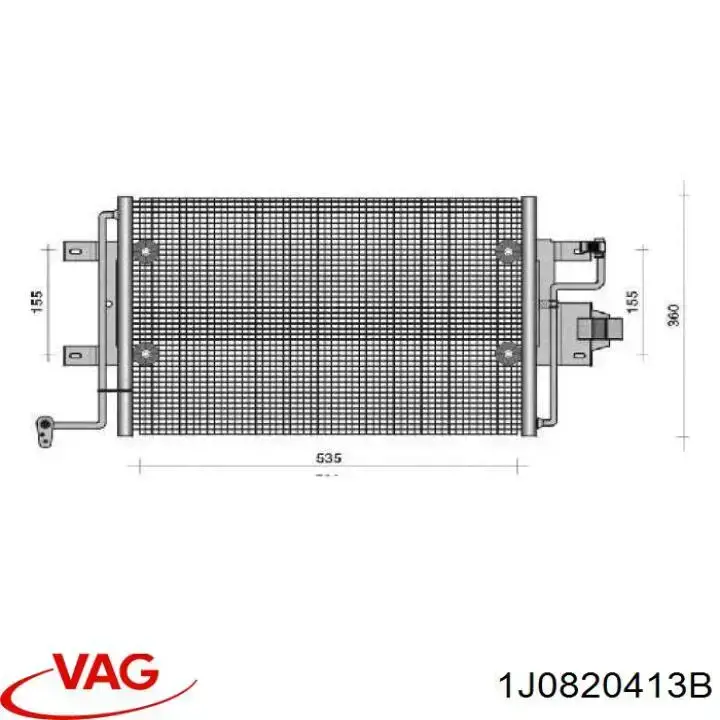 Радіатор охолодження кондиціонера VAG 1J0820413B