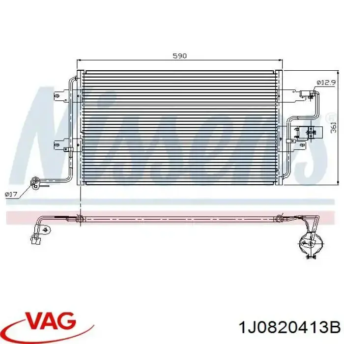 Радіатор кондиціонера 1J0820413B VAG