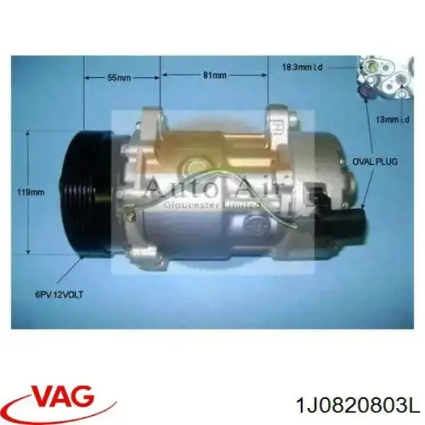 Компресор системи кондиціювання VAG 1J0820803L ціна, від 104.86 USD