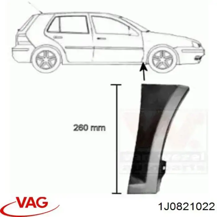 Крило переднє праве Volkswagen Golf IV хетчбек (1J1) (1997 - 2008) ціна, від 41.08 USD