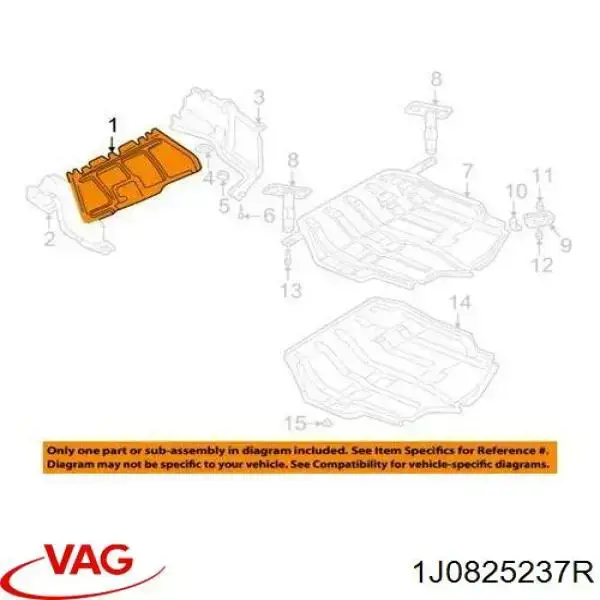 1J0825237R VAG захист двигуна, піддона (моторного відсіку)