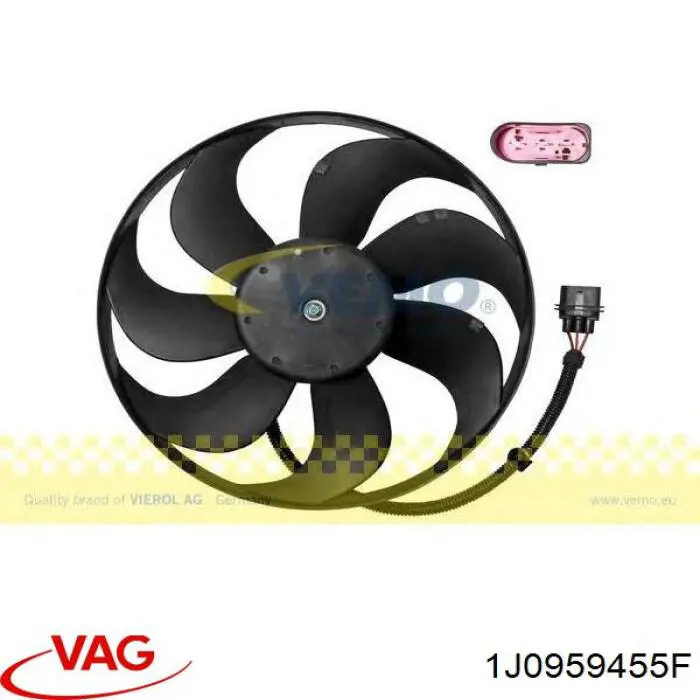 Купити 1J0959455F VAG Електровентилятор охолодження в зборі (двигун + крильчатка)