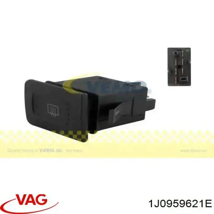 Кнопка вмикання обігріву заднього скла 1J0959621E VAG