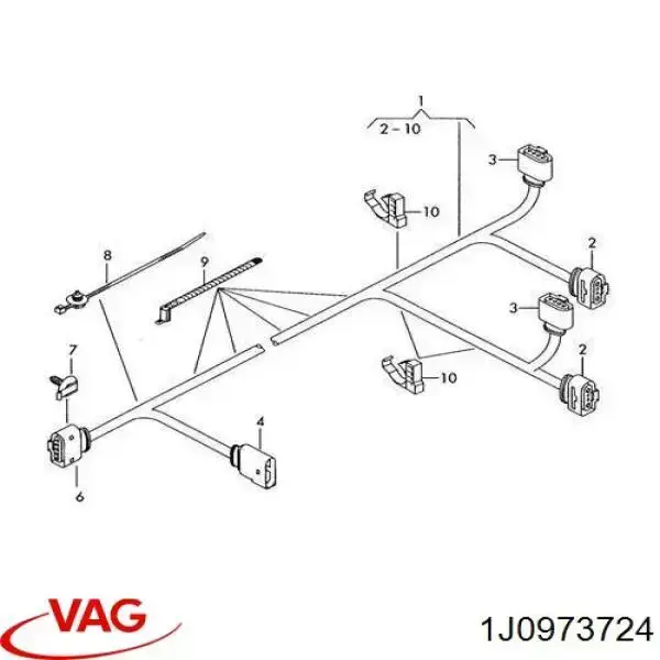 Купити 1J0973724 VAG Роз'єм (фішка) котушки запалювання