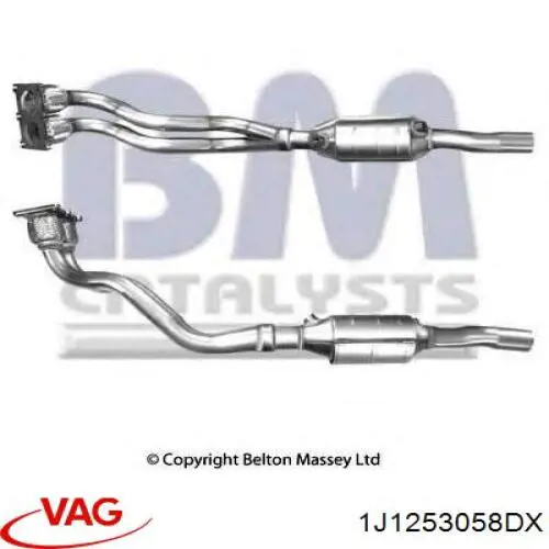 Купити 1J1253058DX VAG Труба приймальна (штани) глушника, передня
