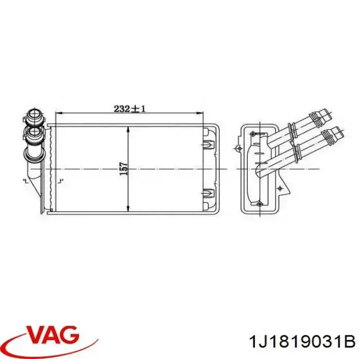 Радіатор пічки (обігрівача) VAG 1J1819031B ціна, від 11.40 USD