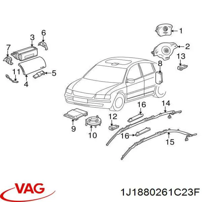 Накладка панелі "торпедо" пасажирської подушки безпеки VAG 1J1880261C23F ціна, від 83.33 USD