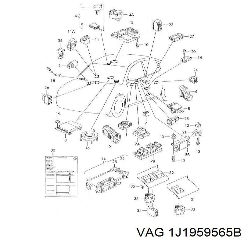 Блок керування дзеркалами заднього виду 1J1959565B VAG