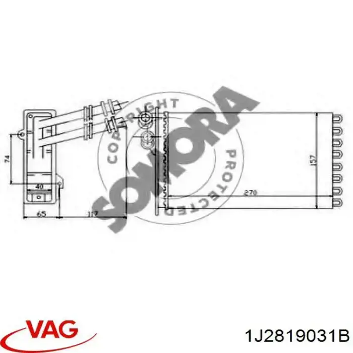 Радіатор пічки (обігрівача) VAG 1J2819031B ціна, від 15.52 USD