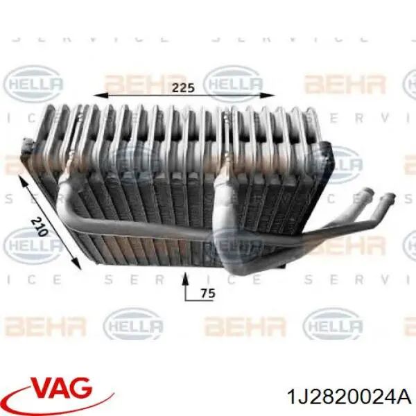 Купити 1J2820024A VAG Радіатор опалювача салону
