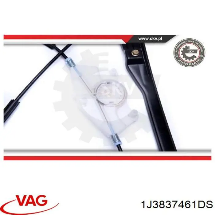 Купити 1J3837461DS VAG Механізм стеклопідйомника водійських дверей