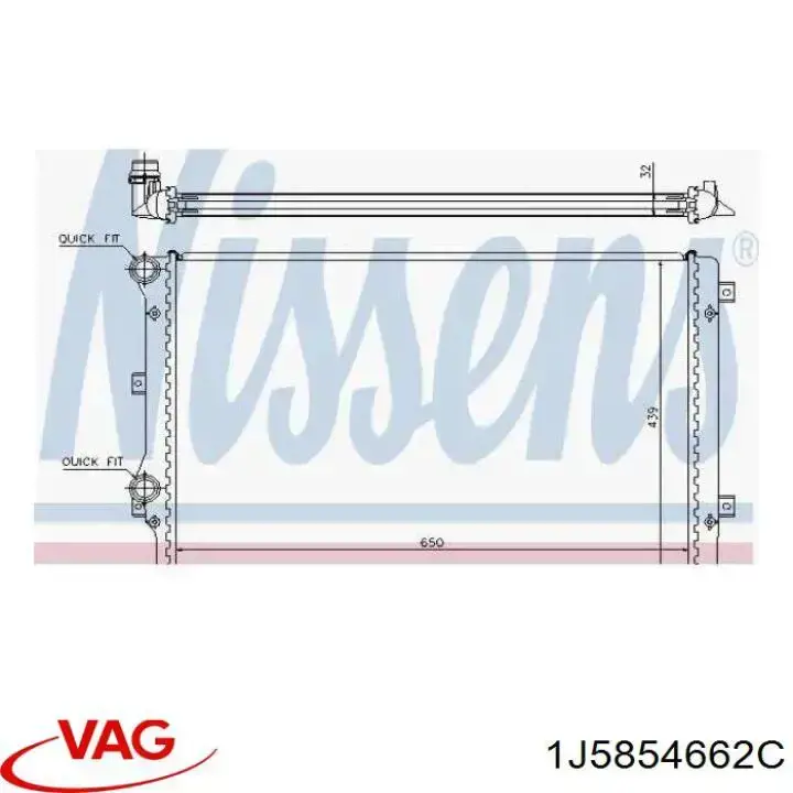 Решітка переднього бампера, права VAG 1J5854662C ціна, від 4.47 USD