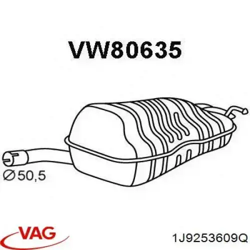 Купити 1J9253609G VAG Глушник вихлопних газів кінцевий