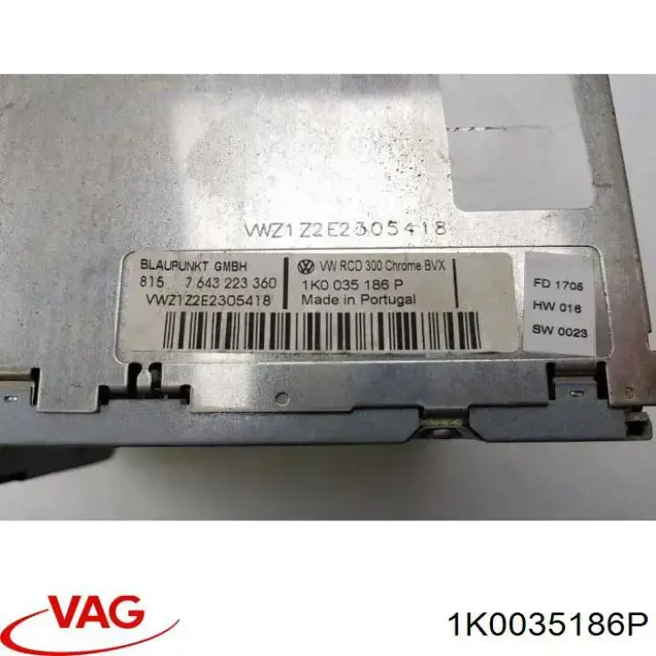 1K0035186P VAG Магнітола (радіо AM/FM)