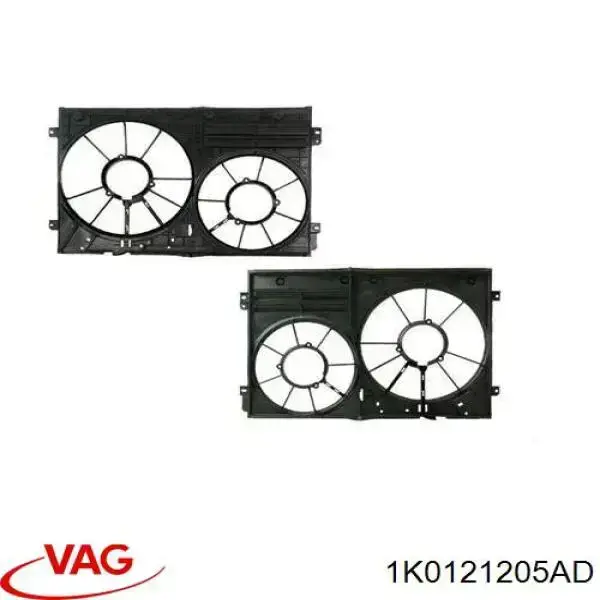 Дифузор (кожух) радіатора охолодження VAG 1K0121205AD ціна, від 25.33 USD