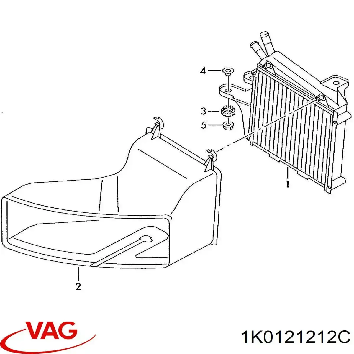 Радіатор охолодження, додатковий VAG 1K0121212C ціна, від 152.72 USD