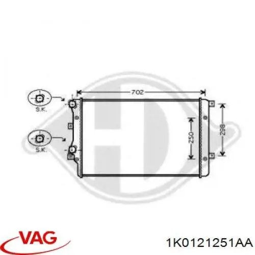 Радіатор основний VAG 1K0121251AA ціна, від 46.51 USD
