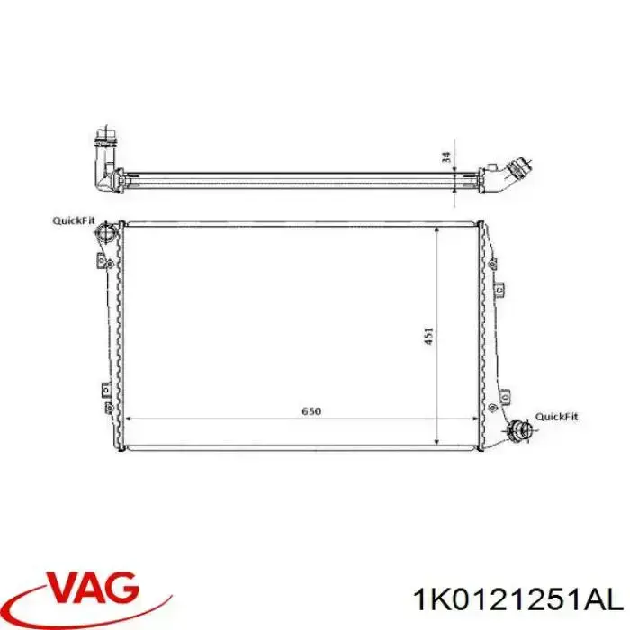 Радіатор основний VAG 1K0121251AL ціна, від 50.67 USD