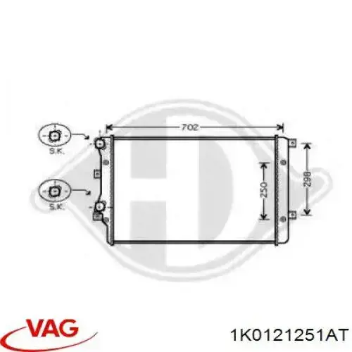 Купити 1K0121251AT VAG Радіатор двигуна