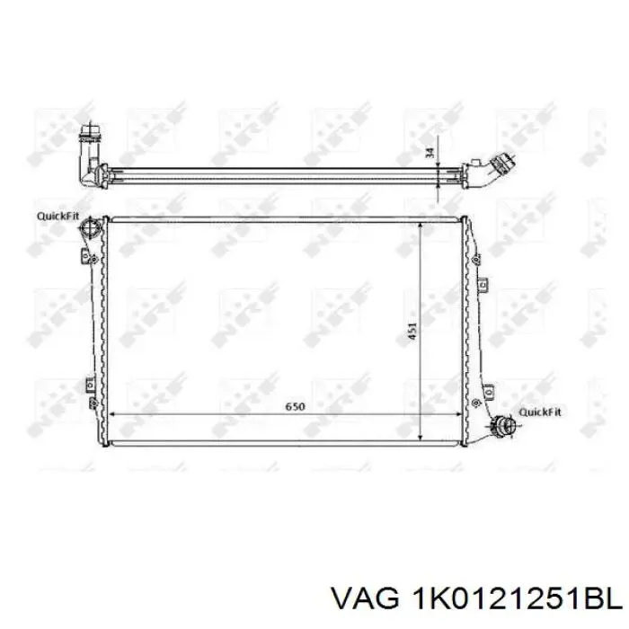 Радіатор 1K0121251BL VAG