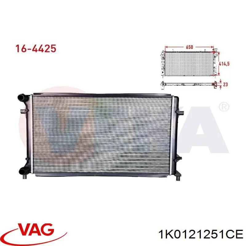 Купити 1K0121251CE VAG Радіатор двигуна
