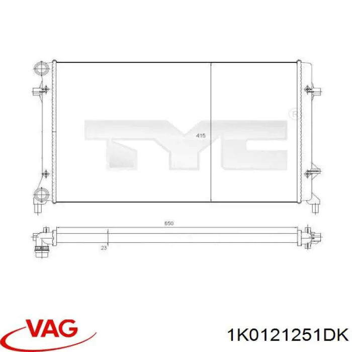 Радіатор основний VAG 1K0121251DK ціна, від 47.67 USD