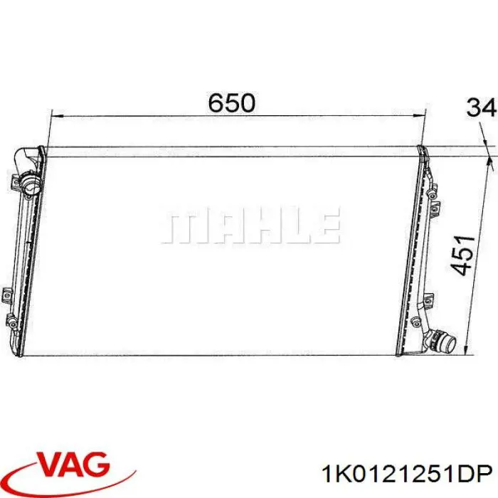 Радіатор основний VAG 1K0121251DP ціна, від 50.68 USD
