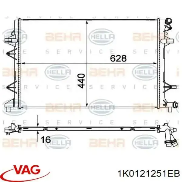 Купити 1K0121251EB VAG Радіатор двигуна