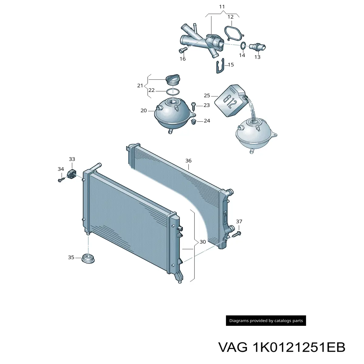 Радіатор 1K0121251EB VAG