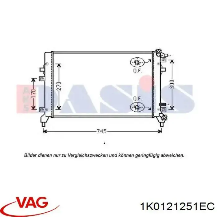 Купити 1K0121251EC VAG Радіатор двигуна