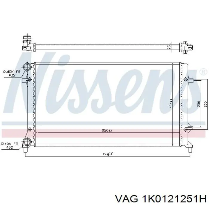 Радіатор основний VAG 1K0121251H ціна, від 57.00 USD