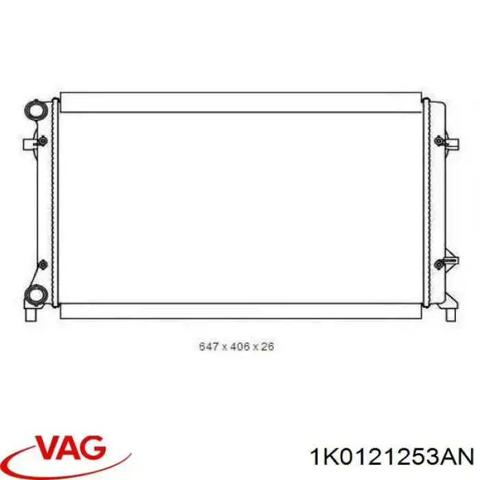 Купити 1K0121253AN VAG Радіатор двигуна