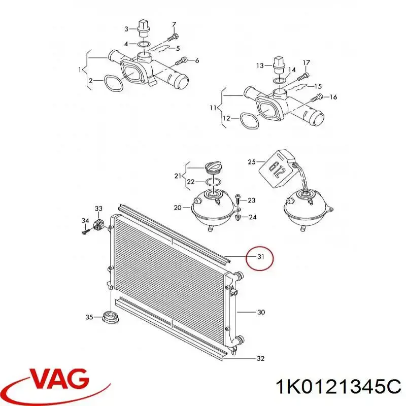  VAG 1K0121345C ціна, від 8.47 USD