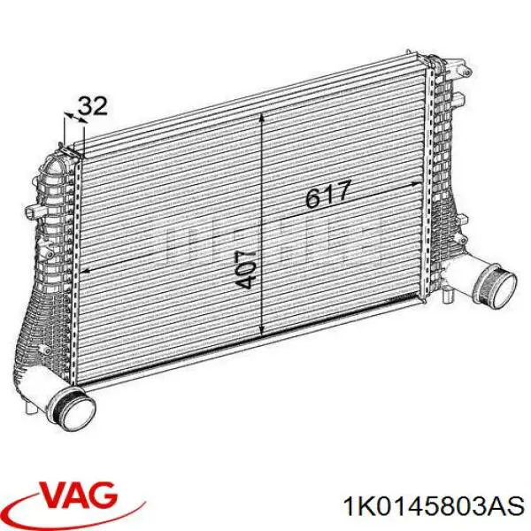 Купити 1K0145803AS VAG Радіатор интеркуллера