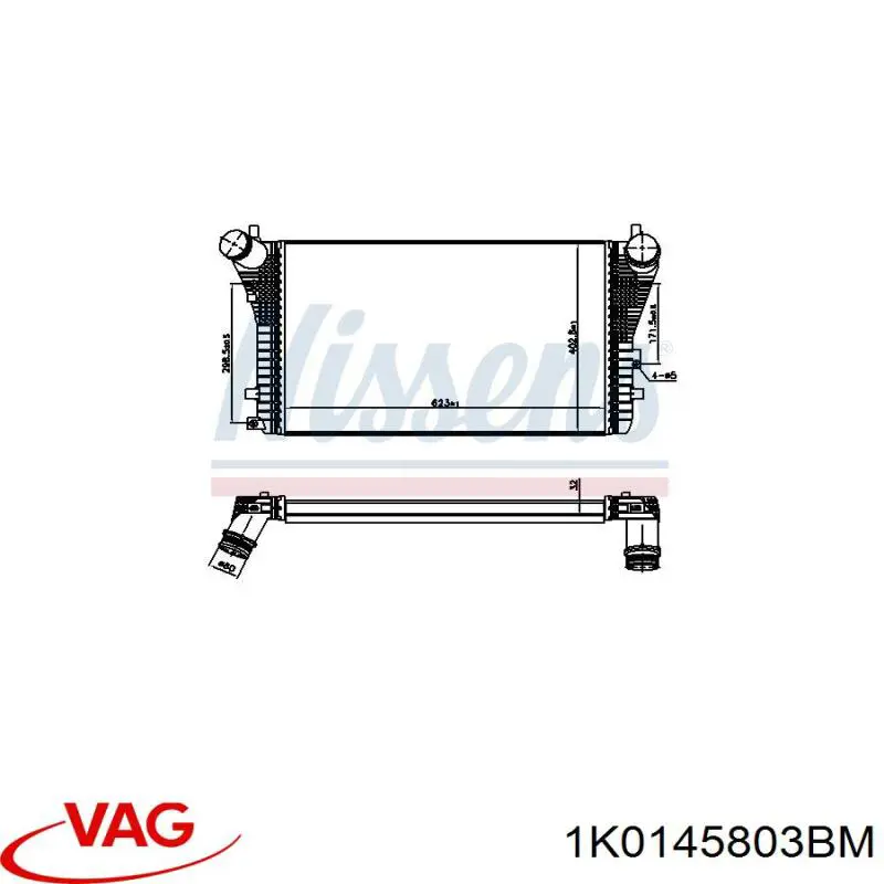 Купити 1K0145803BM VAG Радіатор интеркуллера
