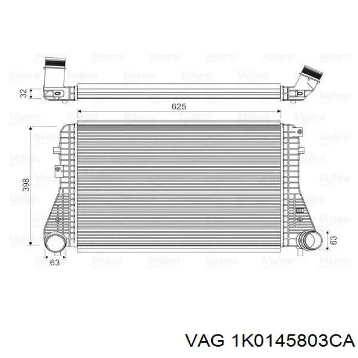 Система охолодження наддувочного повітря VAG 1K0145803CA ціна, від 82.87 USD