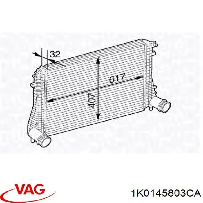 1K0145803CA VAG радіатор интеркуллера