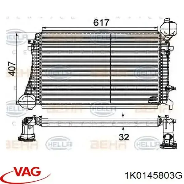 Система охолодження наддувочного повітря VAG 1K0145803G ціна, від 63.33 USD