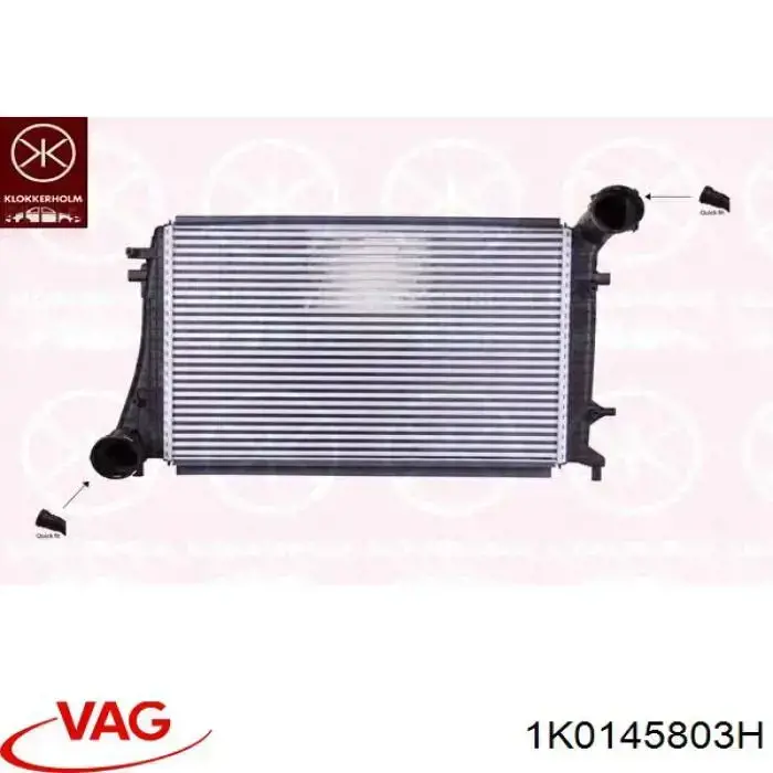 Купити 1K0145803H VAG Радіатор интеркуллера