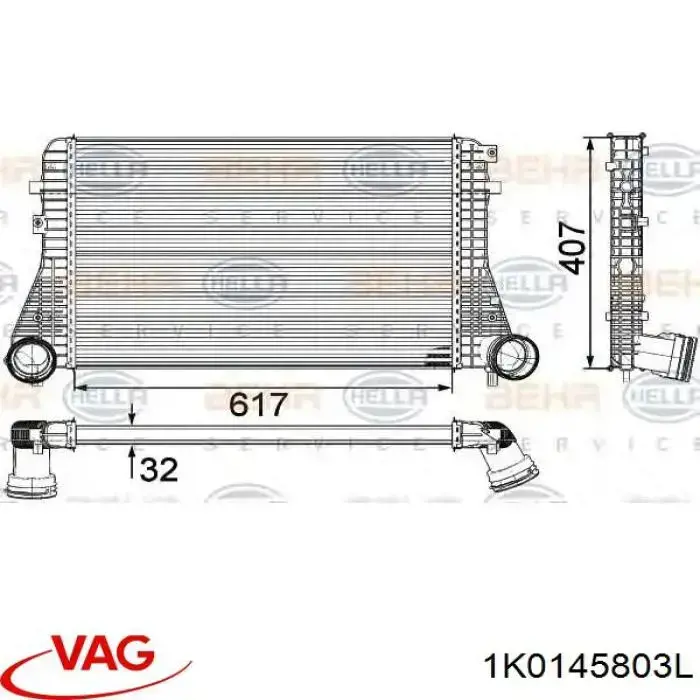 1K0145803L VAG Охолоджувач наддувочного повітря