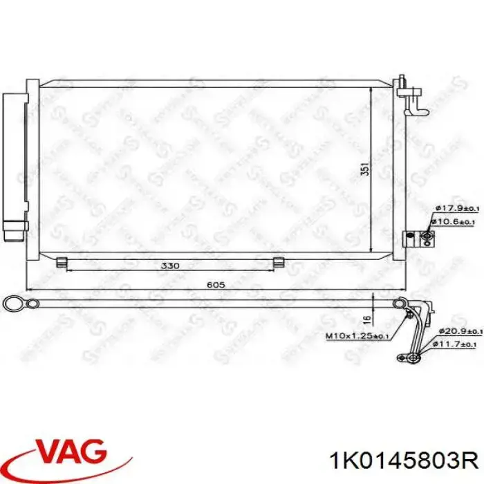 Радіатор інтеркулера VAG 1K0145803R