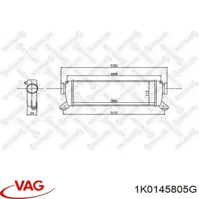 Купити 1K0145805G VAG Радіатор интеркуллера