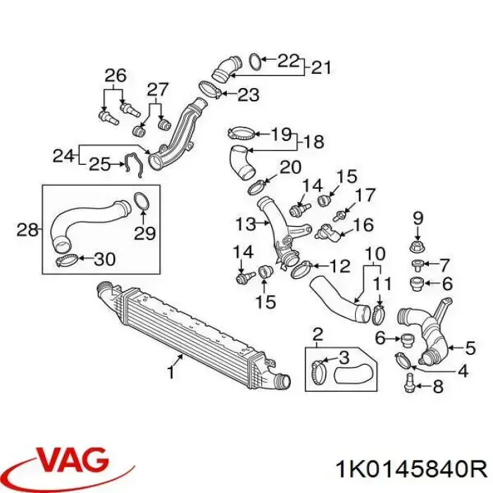 1K0145840R VAG Трубка, що нагнітається