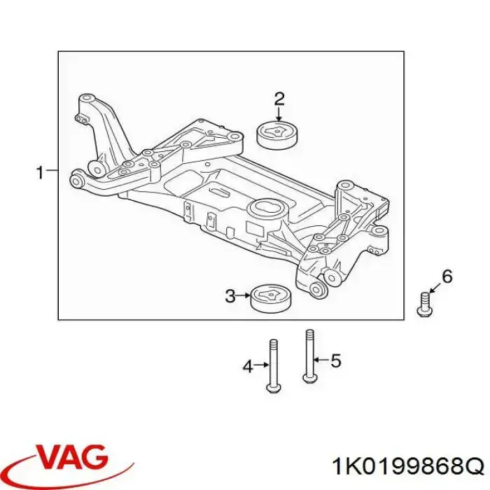 Сайлентблок переднього підрамника VAG 1K0199868Q