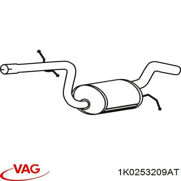 Глушник VAG 1K0253209AT ціна, від 93.60 USD